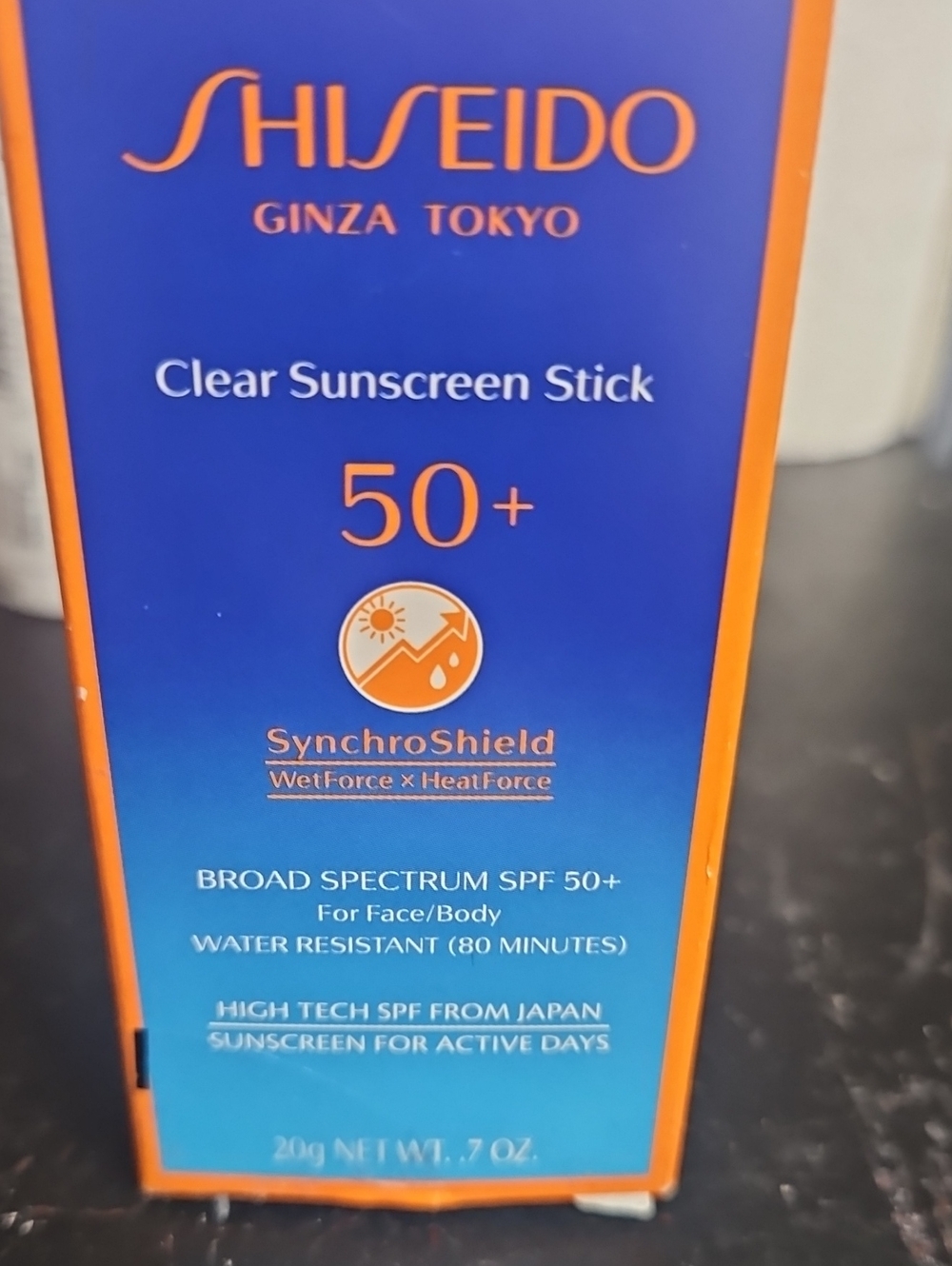 Shiseido Clear Sunscreen Stick SPF 50+ – Blue and Orange Packaging